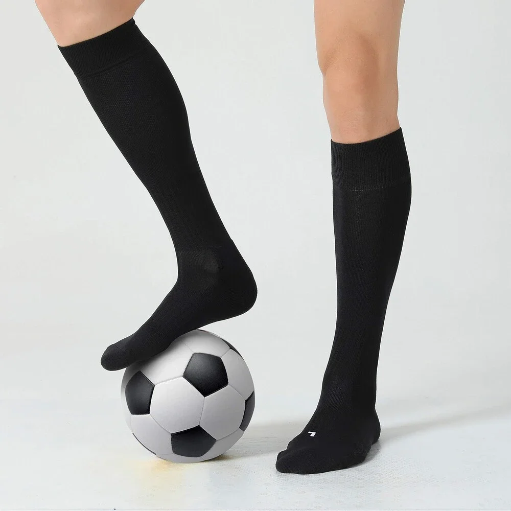 CelerSport Youth Black Soccer Socks 2-Pack Over-the-Calf Cushion S - NWOT